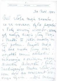 Portada:Carta dirigida a Aniela Rubinstein. Kansas City (Missouri), 30-11-1951