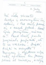 Portada:Carta dirigida a Aniela Rubinstein. Kansas City (Missouri), 02, 03-07-1952