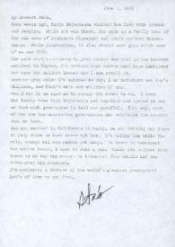 Portada:Carta dirigida a Aniela Rubinstein, 01-06-1982