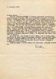 Portada:Carta dirigida a Aniela Rubinstein. Kansas City (Missouri), 23-08-1945
