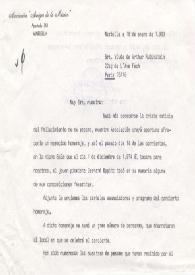 Portada:Carta dirigida a Aniela Rubinstein. Marbella, Málaga (España), 18-01-1983