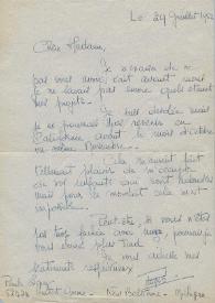 Portada:Carta dirigida a Aniela Rubinstein. Baltimore (Maryland), 29-07-1952