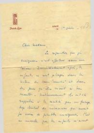 Portada:Carta dirigida a Aniela Rubinstein. Nueva York, 01-10-1955