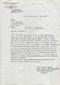 Portada:Carta dirigida a Aniela Rubinstein. Rio de Janeiro (Brasil), 10-04-1978