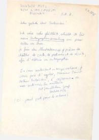 Portada:Carta dirigida a Arthur Rubinstein. Linkenheim, 09-04-1975