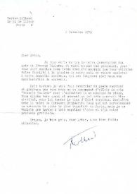 Portada:Carta dirigida a Arthur Rubinstein. París (Francia), 08-12-1970