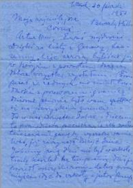 Portada:Carta dirigida a Aniela, Arthur y Eva Rubinstein. Beverly Hills (California), 30-10-1951