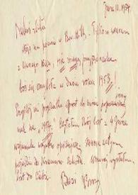 Portada:Carta dirigida a Aniela Rubinstein. Los Angeles (California), 10-06-1954