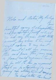 Portada:Carta dirigida a Aniela y Arthur Rubinstein. Beverly Hills (California)
