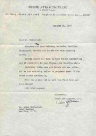 Portada:Carta dirigida a Arthur Rubinstein. Nueva York, 21-01-1943