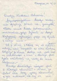 Portada:Carta dirigida a Aniela y Arthur Rubinstein. Varsovia (Polonia), 30-01-1973