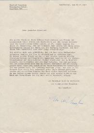 Portada:Carta dirigida a Arthur Rubinstein. Neumünster (Alemania), 06-01-1961