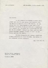 Portada:Carta dirigida a Arthur Rubinstein. Neuchatel (Suiza), 01-12-1970