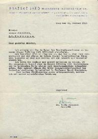 Portada:Carta dirigida a Arthur Rubinstein. Praga (Checoslovaquia), 29-02-1960