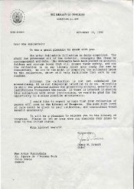 Portada:Carta dirigida a Aniela Rubinstein. Washington D. C., 10-11-1992