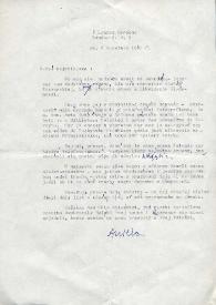 Portada:Carta dirigida a Aniela Rubinstein. Londres (Inglaterra), 06-04-1981