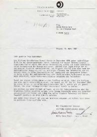 Portada:Carta dirigida a Aniela Rubinstein. Boswil (Alemania), 10-03-1987