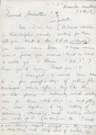 Portada:Carta dirigida a Aniela y Arthur Rubinstein. Nueva York (Estados Unidos), 28-11-1970