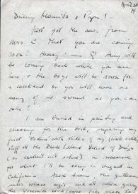 Portada:Carta dirigida a Aniela y Arthur Rubinstein. Nueva York (Estados Unidos), 28-04-1974