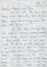Portada:Carta dirigida a Aniela y Arthur Rubinstein. Wakefield, Massachusetts (Estados Unidos), 27-07-1974