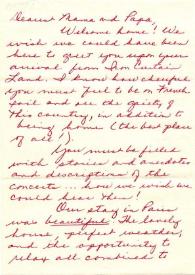 Portada:Carta dirigida a Aniela y Arthur Rubinstein. Nueva York (Estados Unidos), 03-06-1963
