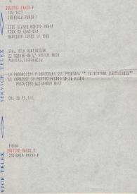 Portada:Telegrama dirigido a Aniela Rubinstein. Madrid (España), 14-06-1984