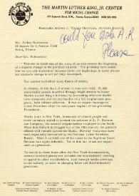 Portada:Carta dirigida a Arthur Rubinstein. Atlanta, Georgia (Estados Unidos)