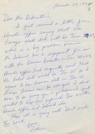 Portada:Carta dirigida a Aniela Rubinstein, 29-03-1973