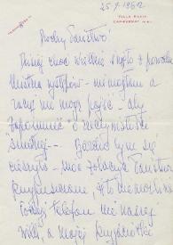 Portada:Carta dirigida a Aniela y Arthur Rubinstein.  Cap-Ferrat , 25-07-1962