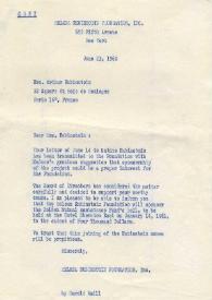 Portada:Carta dirigida a Aniela Rubinstein. Nueva York (Estados Unidos), 23-06-1960