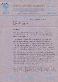Portada:Carta dirigida a Arthur Rubinstein. Madrid (España), 14-09-1974