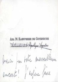 Portada:Tarjeta dirigida a Arthur Rubinstein. Ginebra (Suiza), 09-05-1968
