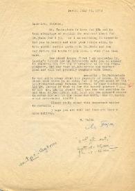 Portada:Carta dirigida a Arthur Rubinstein, 23-07-1973