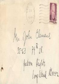Portada:Carta dirigida a J. N. Clemans. Rhode Island, 12-06-1972