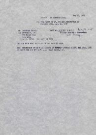 Portada:Carta dirigida a Arthur Rubinstein. California, 16-05-1975