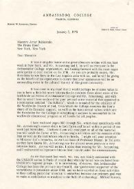 Portada:Carta dirigida a Arthur Rubinstein. California, 05-06-1975