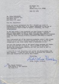 Portada:Carta dirigida a Arthur Rubinstein. Nueva York, 27-07-1971