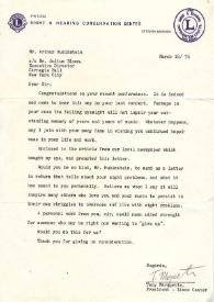 Portada:Carta dirigida a Arthur Rubinstein. Santa Barbara, 18-03-1976