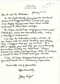 Portada:Carta dirigida a Arthur Rubinstein. Nueva York, 08-01-1971