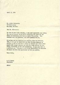 Portada:Carta dirigida a Arthur Rubinstein, 12-04-1966