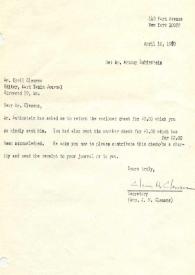Portada:Carta dirigida a Cyril Clemans. Nueva York, 10-04-1970