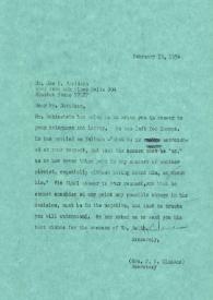 Portada:Carta dirigida a Joe R. Davidson, 15-02-1974