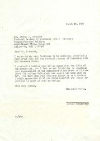 Portada:Carta a Irving J. Townsend. Hollywood (California), 11-03-1970