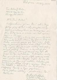 Portada:Carta dirigida a Arlene J. Michna. Zakopane