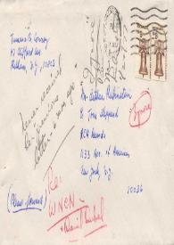 Portada:Carta dirigida a Arthur Rubinstein. Nueva York, 12-01-1977