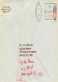 Portada:Carta dirigida a Arthur Rubinstein. Philadephia, 12-11-1974