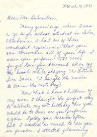 Portada:Carta dirigida a Arthur Rubinstein. California, 19-03-1971