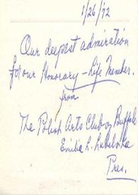 Portada:Carta dirigida a Arthur Rubinstein, 26-01-1972