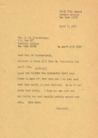 Portada:Carta a Marianne de Stuckenbergh. Nueva York, 07-04-1982