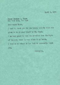 Portada:Carta dirigida a Abraham L. Beame (Alcalde de Nueva York). Nueva York, 03-04-1976